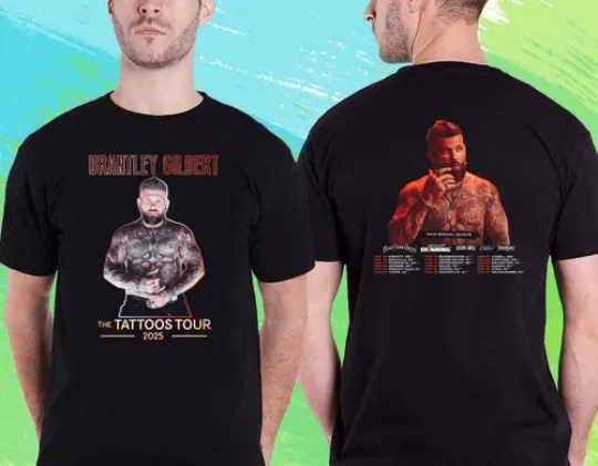 Brantley Gilbert The Tattoos Usa Tour 2025 Double Sided T-Shirts