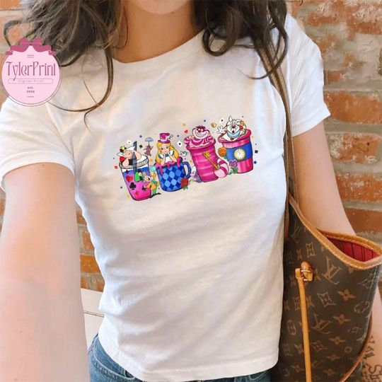 Vintage Disney Alice in Wonderland Shirts, Alice in Wonderland Baby Tee, Alice Floral Shirts, Disney Princess Shirts, Girls Trip