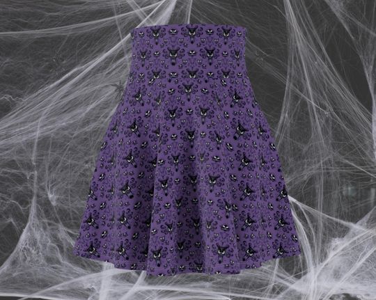 Haunted House Wallpaper Running Skirt | Halloween Running Skirt | Magical Running Skirt | Women's Skater Skirt
