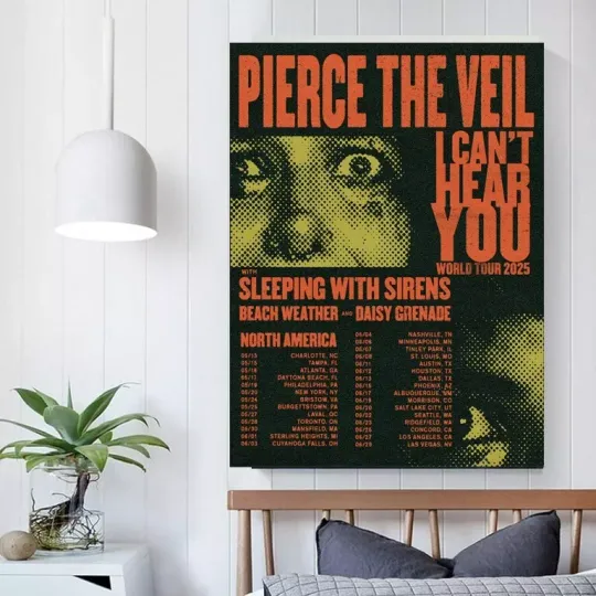 Pierce the Veil Announces I Can't Hear You World Tour 2025 poster