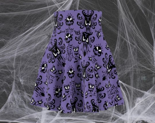 Haunted House Wallpaper Running Skirt | Halloween Running Skirt | Magical Running Skirt | Women's Skater Skirt
