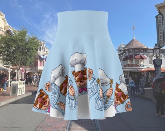 Light Blue Swedish Chef Running Skirt | Magical Running Skirt | Women's Skater Skirt