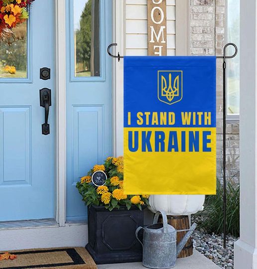 I Stand with Ukraine Garden flag