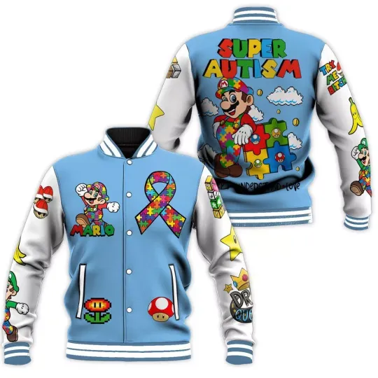 Mario Baseball Jacket, Super Mario Baseball Jacket, Super Mario Jacket
