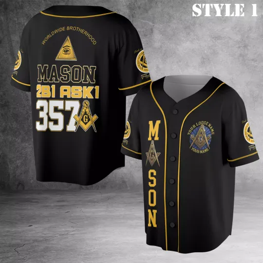 Personalized Mason Worldwide Brotherhood Baseball Jersey Shirt
