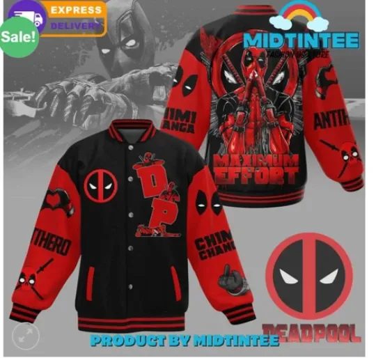 Deadpool Maximum Effort Baseball Jacket