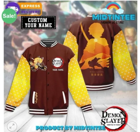 demon zenittsu Agatsuma Custom Baseball Jacket
