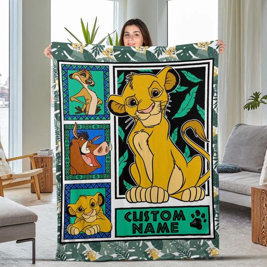 Personalized Name Lion King Blanket, Disney Lion King, Lion King Birthday Gift, Lion King Baby Gift, Lion King Blanket