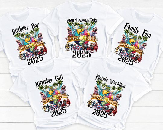 Custom Family Matching Universal Shirts, Birthday Squad Spring Break Crew Family Vacation Personalized Universal Shirt