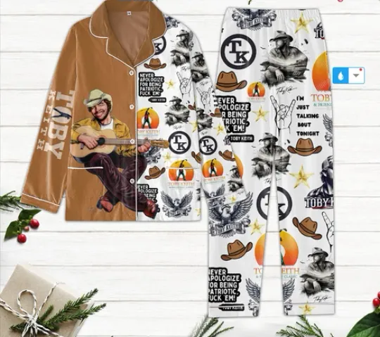 Toby Keith Never Apologize For Being Patriotic Polyester Pajamas Set