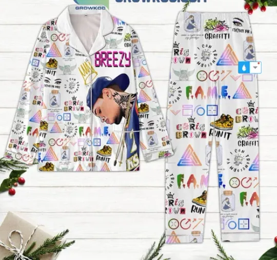 Chris Brown To Be The Best I Can Be Polyester Pajamas Set