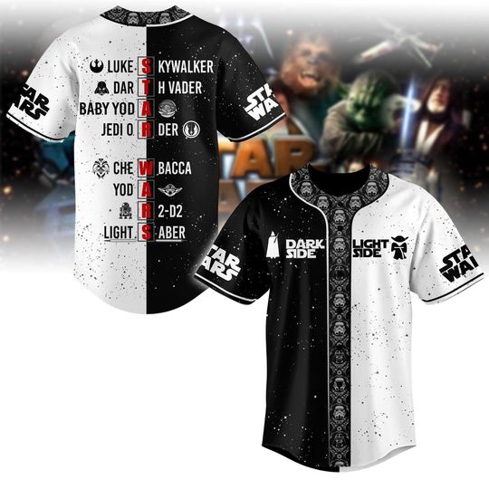 Star Wars The Dark Side Baseball Jersey, Darth Vader Baseball Shirt, Galaxy'S Edge Trip Jersey For Team, Star Wars Outfit Family Trip T