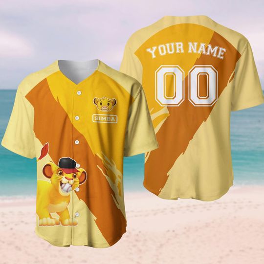 Custom The Lion King Baseball Jersey, Disney Movie Cartoon Baseball Shirt, Magic Kingdom, Disney Simba Mufasa Jersey,Hakuna Matata Gift