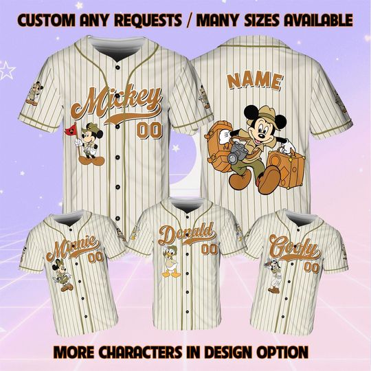 Disney Mickey and Friends Safari Jersey, Disney Animal Kingdom Jersey, Safari Mode Disney Shirt, Mickey and Friends Animal Kingdom Jersey
