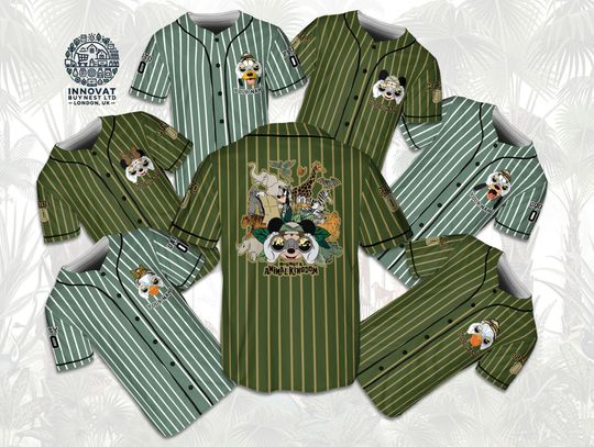 Personalized Disney Animal Kingdom Baseball Jerseys, Safari Mode Disney Shirt, Family Vacation Shirts, Mickey and Friends Animal Kingdom