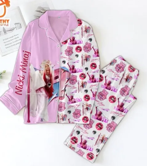 Nicki Minaj Button Down Pajamas Set