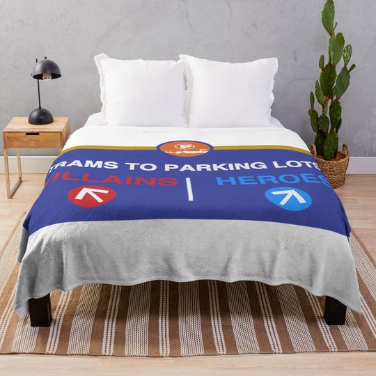 Disney Parking Lot Trams Villains and Heroes Throw Blanket