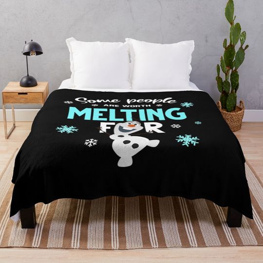 Some people are worth melting for - Olaf T-Shirt Throw Blanket