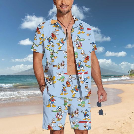 Donald Duck Hawaiian Shirt, Donald Duck Aloha Shirt, Disney Hawaiian Shirt, Beach Shirt, Donald Duck Summer Shirt, Donald Duck Button Up