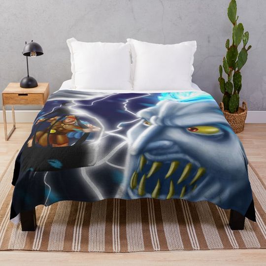 Hades trapping Hercule Throw Blanket