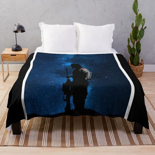The Lone Wolf Winter Soldier Throw Blanket