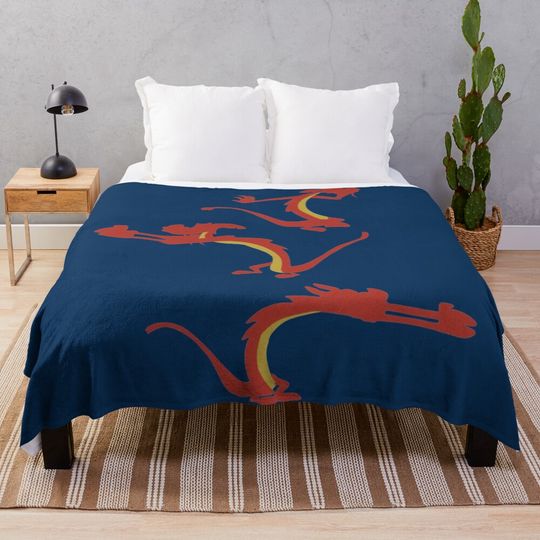 Mushu navy blue Throw Blanket