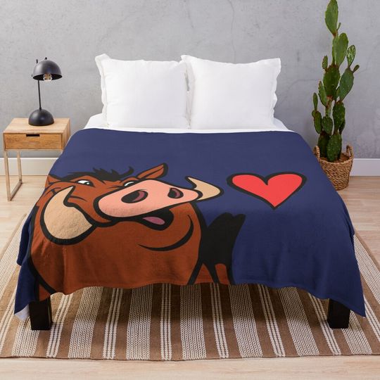 Beautiful t-shirt with a picture from the cartoon "Timon and Pumbaa" Throw Blanket