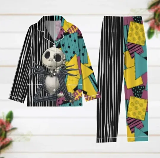 Jack And Sally Cosplay Pajamas, Jack Skellington Pajamas Set