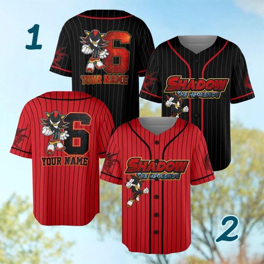 Personalized Sonic Shadow the Hedgehog Baseball Jersey, Custom Name & Number  Kids, Youth, Adult Sizes, Sonic Birthday Gift