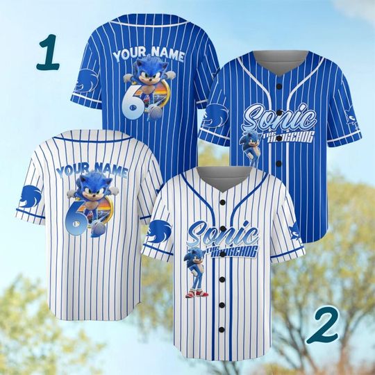 Personalized Sonic the Hedgehog Baseball Jersey, Custom Name & Number  Kids, Youth, Adult Sizes, Retro Gamer Jersey, Sonic Birthday Gift