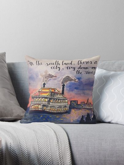 The Princess and the Frog Water Color Pillow