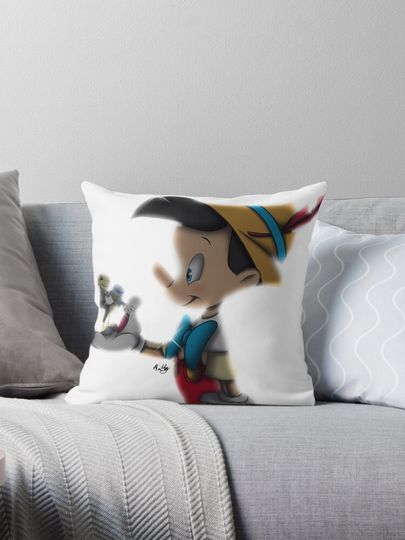 Pinocchio and Jiminy Cricket Pillow