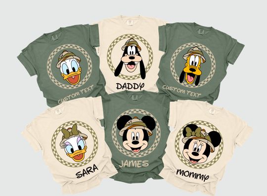 Discover Custom Disney Animal Kingdom Shirts,Safari Family Matching Shirt,Disney Trip Shirts,Disney Mickey and Friends Shirt,Disneyworld Custom Name