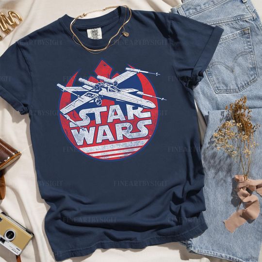 Star Wars X-Wing Rebel Symbol Vintage Graphic Shirt, Star Wars Shirt For Women, Disneyland Trip Shirt, Galaxy's Edge