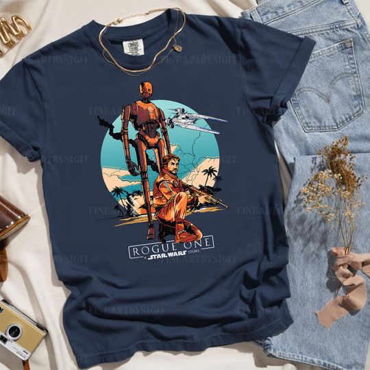 Star Wars Rogue One K-2SO and Cassian Shirt, Star Wars Retro Shirt For Women, Star Wars Disneyland Shirt, Star Wars Family Gift