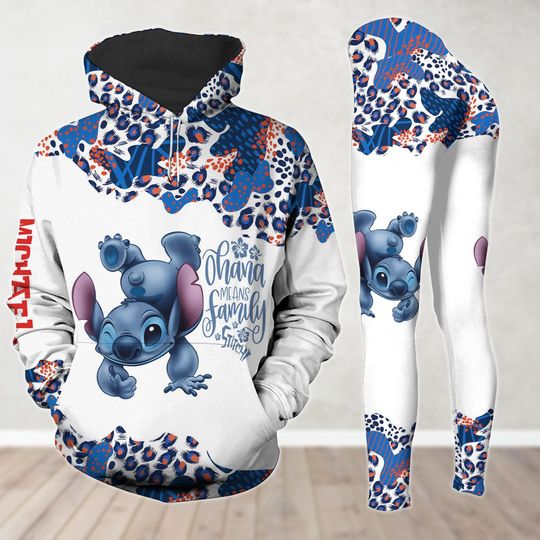 Custom Stitch Hoodie And Leggings, Ohana Means Family Shirt, Disney Lilo And Stitch Womens Leggings, Movie Cartoon Hoodie For Men Women