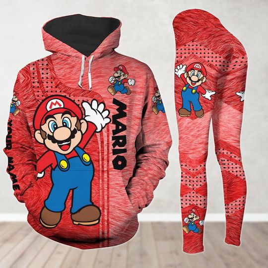 Custom Super Mario Hoodie And Leggings, Mario Character Hoodie, Nintendo Hoodie, Womens Leggings, Mario Birthday Shirt, Video Game Gift