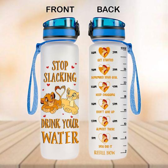 Lion King Water Tracker Bottle, Simba And Nala  Water Bottle, Disney Lion Movie Bottle, Couple Matching Drink Bottle, Valentine Gifts