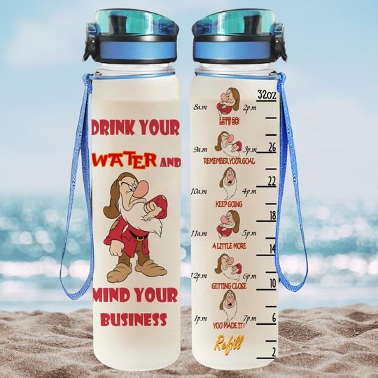 Grumpy Dwarf Water Bottle, Snow White Movie Water Tracker Bottle, The Fairest Of Them All Drinkware Bottle, Magic Kingdom Daily Cup