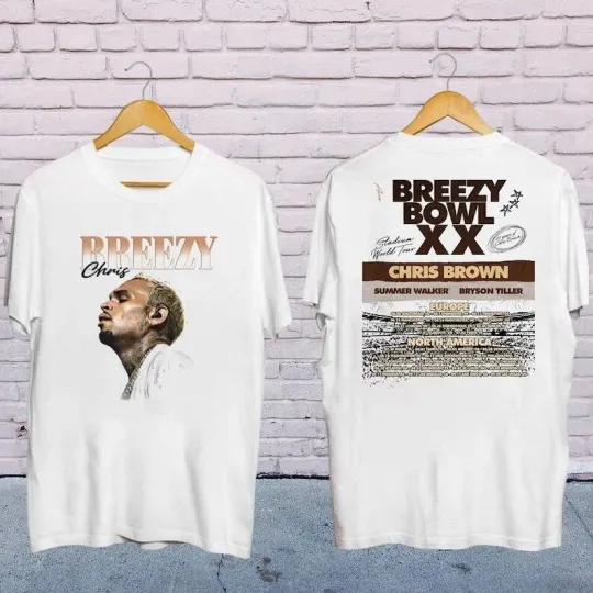 Chris Brown Breezy Bowl XX Tour 2025 T-Shirt  Chris Brown 2025 Concert
