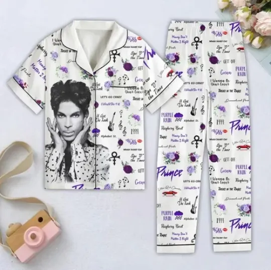 Prince Purple Pajamas Set, Pur Rain Tshirt, Prince Purple Holiday Pajamas Set