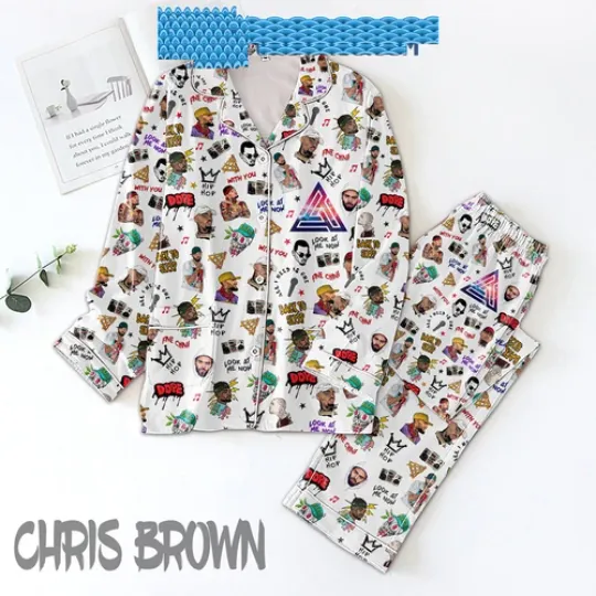 Chris Brown Back To Pajamas Set