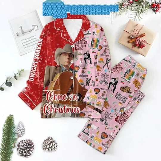 Dwight Yoakam Come On Christmas 2024 Satin Pajamas Set