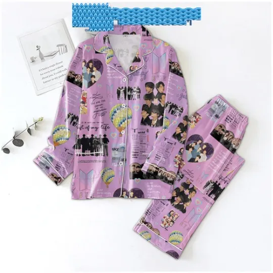 BTS Love Yourself Satin Pajamas Set