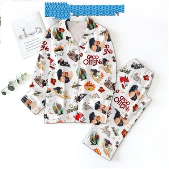 Good Omens If Youve Got To Go Th3n Go With Style Pajamas Set