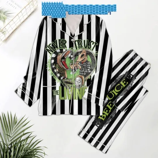 Beetle Juice Never Trust Th3 Living Pajamas Set