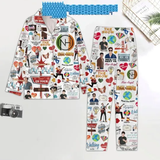 Niall Horan Nice To Meet Ya Fan Satin Pajamas Set