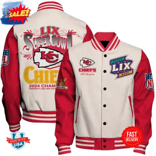 Kansas City Chief Super Bowl LIX 2025 Champions Baseball Jacket