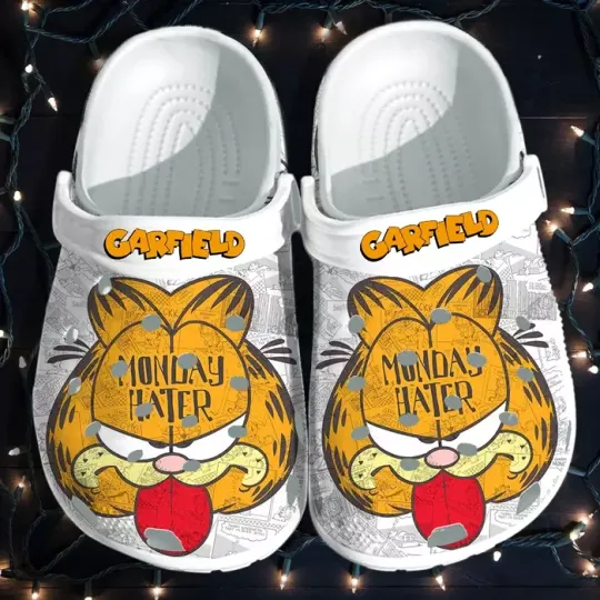 Special And 3d Printed Garfield White Clogs