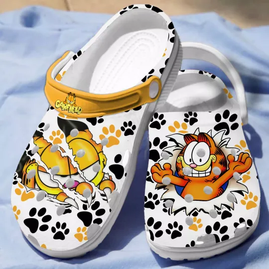 Water-proof And Non-slip Garfield White Clogs